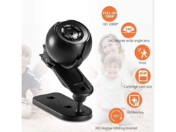 Mini câmera espiã oculta HD 1080P sem fio com detecção de movimento e visão noturna, branca