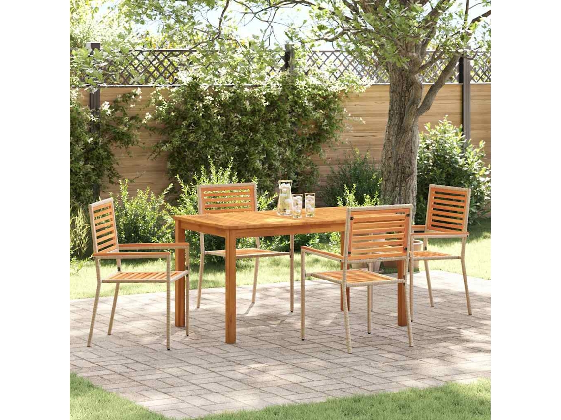 Vidaxl Conjunto De Jantar Para Jardim 5 Unid. Bege