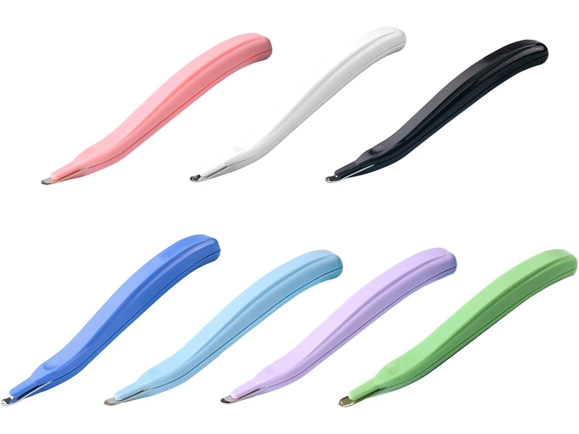 Conjunto de 7 Removedores de Grampos Coloridos, em Formato de Caneta, com Remoção Assistida por Ímã. SFUSHOS