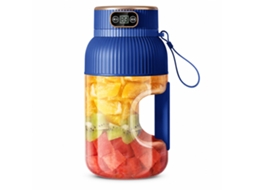 Liquidificadora Portátil Recarregável Por Usb Com 10 Lâminas E Tampa Para Beber, Azul