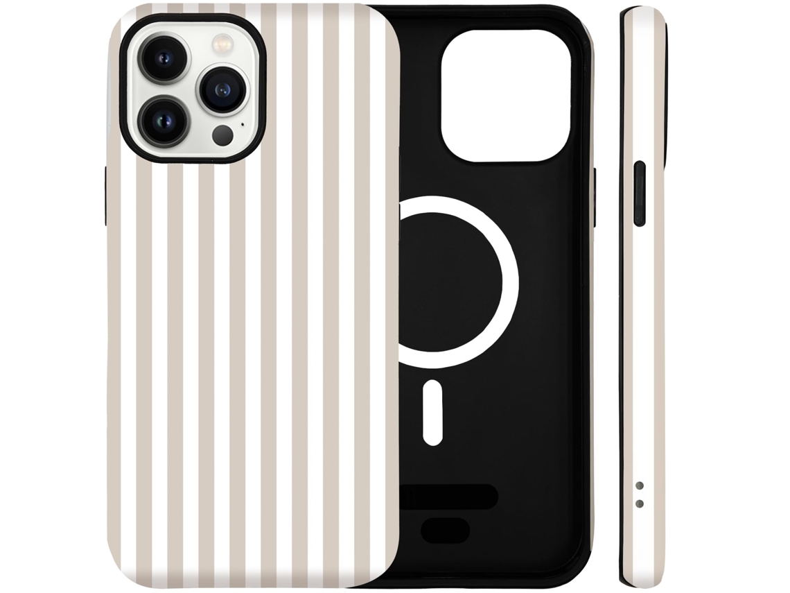 Capa Para Iphone 15 Pro Max Compatível Com Magsafe (pc Rígido + Silicone) - Damasco