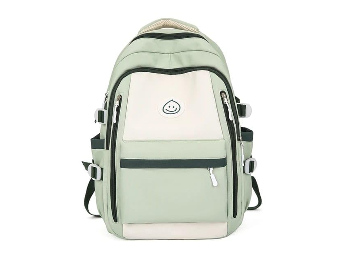 Mochila Coreana Verde Laptop Com 2 Compartimentos E Porta-garrafa