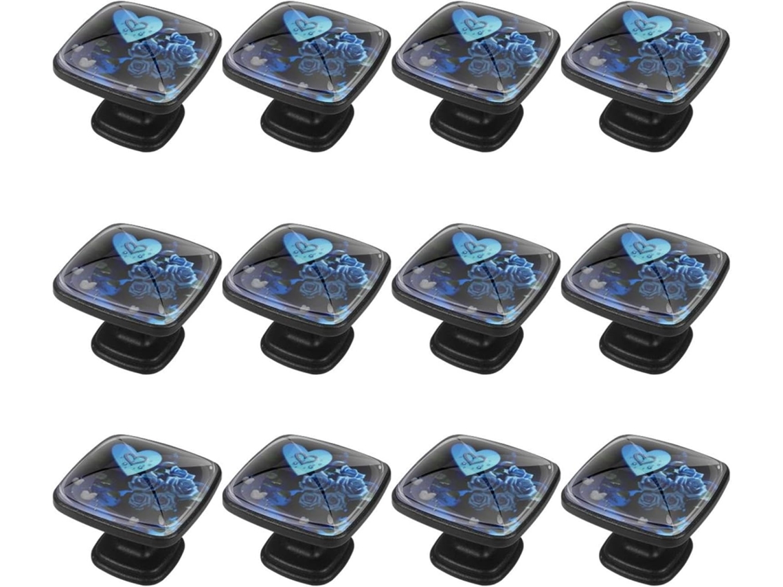 Puxadores Quadrados Para Armários De Cozinha, Puxadores Para Gavetas De Cômoda, 12 Peças, Rosa Azul, Puxadores Para