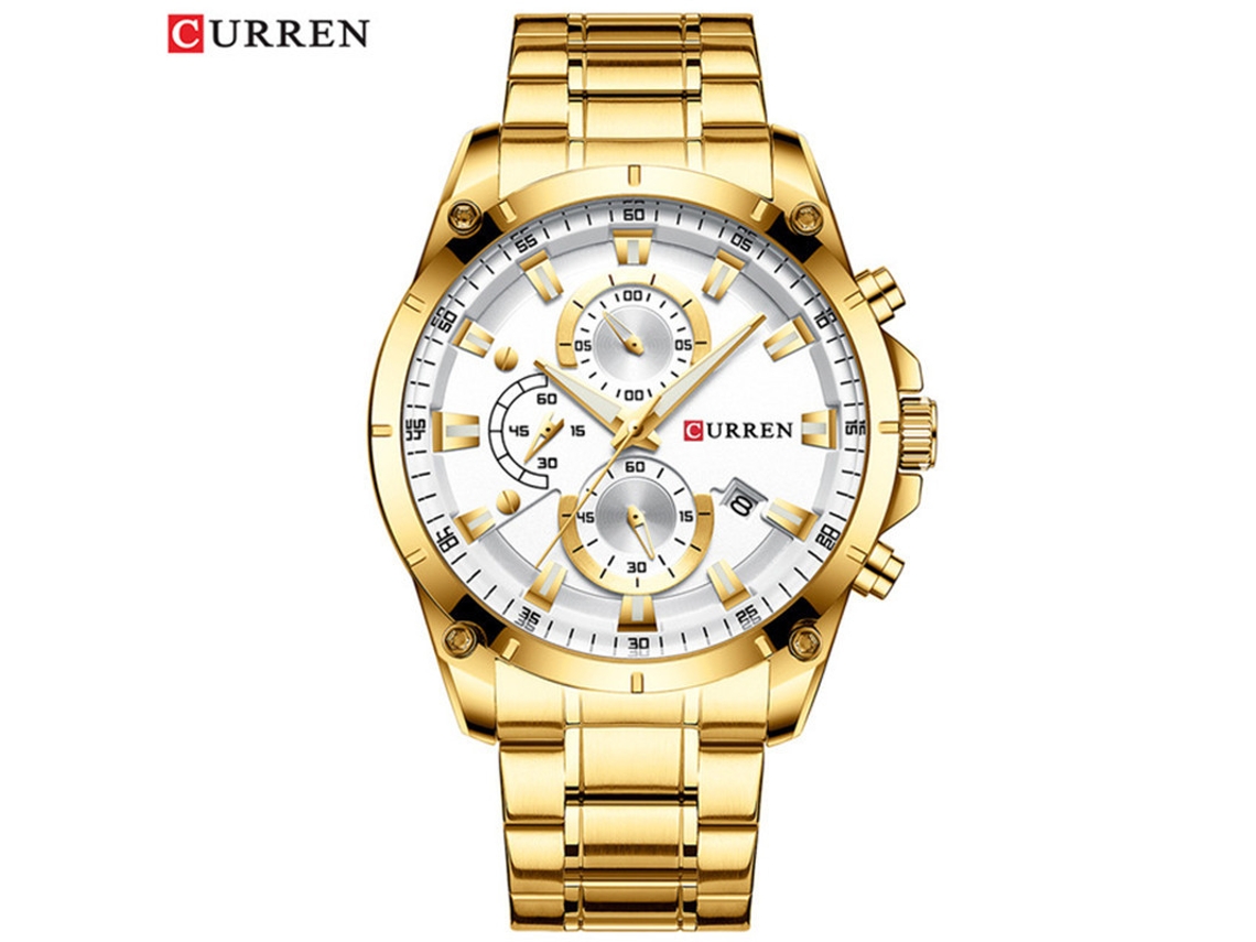 Relógio MDUG de Pulso Masculino Casual com Mecanismo de Quartzo Listrado, Pulseira de Aço, Azul Prateado