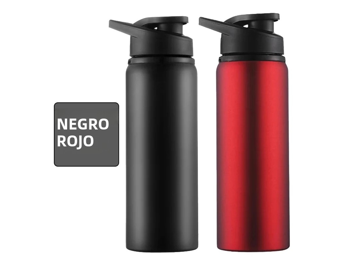 Garrafa de Água Portátil de Metal Reutilizável e À Prova de Vazamentos MDUG (preto + Vermelho)