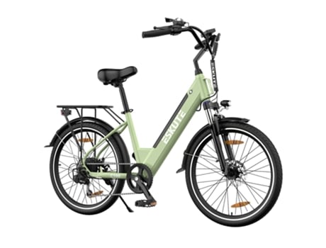 Bicicleta Elétrica ESKUTE C100 250W 36V 10.4Ah 25Km/H 50-60Km Travões de Disco Mecânicos Shimano 7 Velocidades Verde