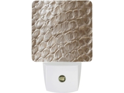 Luminária de parede com plugue, estampa de pele de cobra, luz noturna de LED com sensor de luz, luz branca suave.