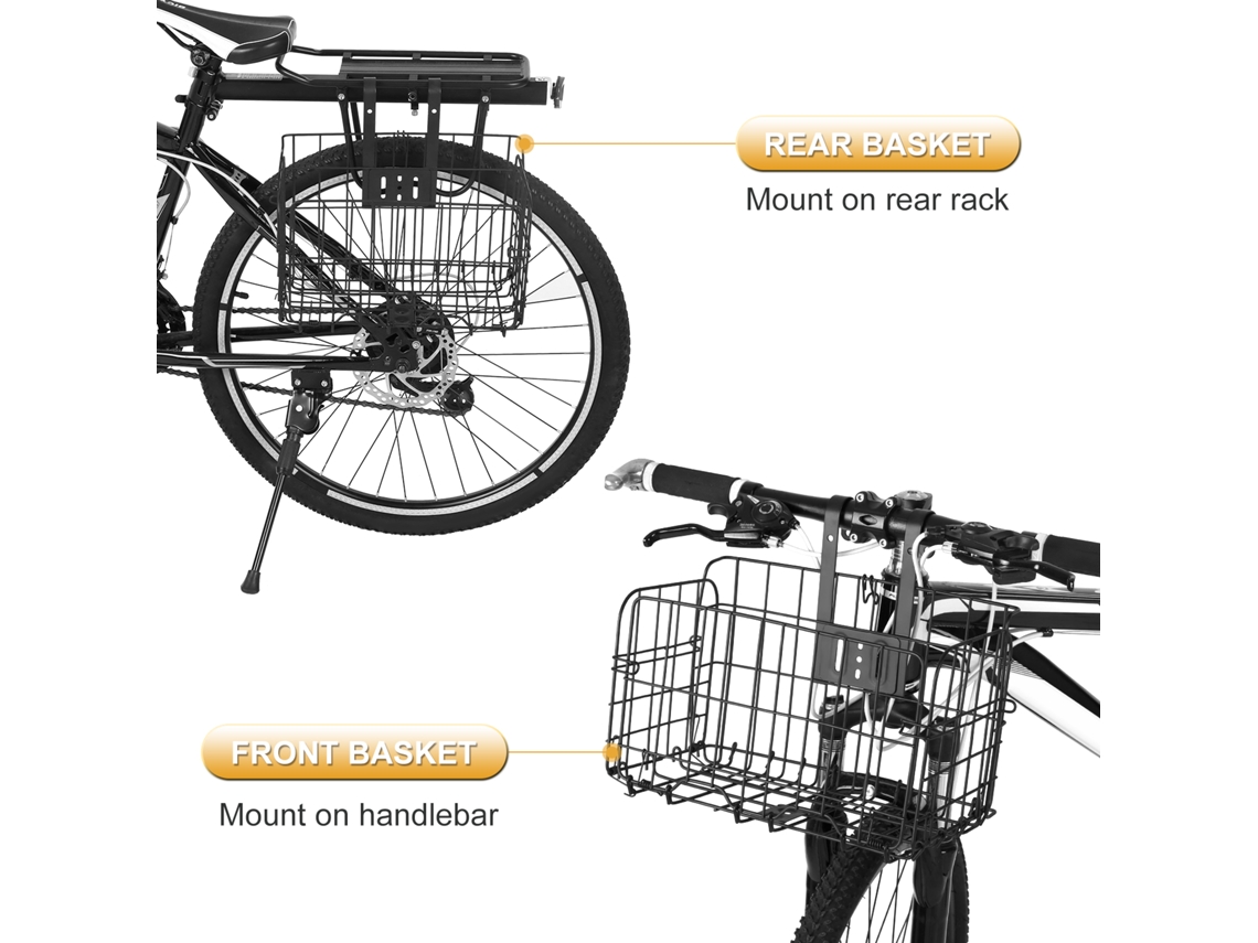 Cesto de bicicleta Mali dobrável de aço, removível, para guidão ou rack, compra