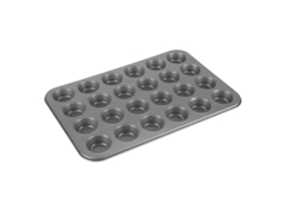 Fôrma De Alumínio Para Mini Muffins Base Plana Antiaderente (24 Cápsulas)