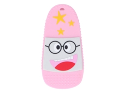 Mali chupeta de Silicone para Bebê em Forma de Chinelo Texturizada Rosa Brinquedo de Dentes