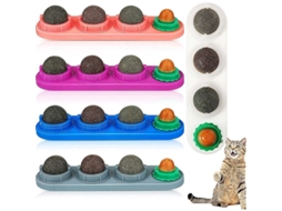 Paquete De 5 Pelotas De Muro De Catnip Rotativas Adhesivas Desmontables Comestibles Para Gatitos