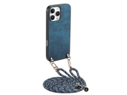 Capa Traseira De Couro Retrô Com Alça Ajustável Para Iphone 16 Pro