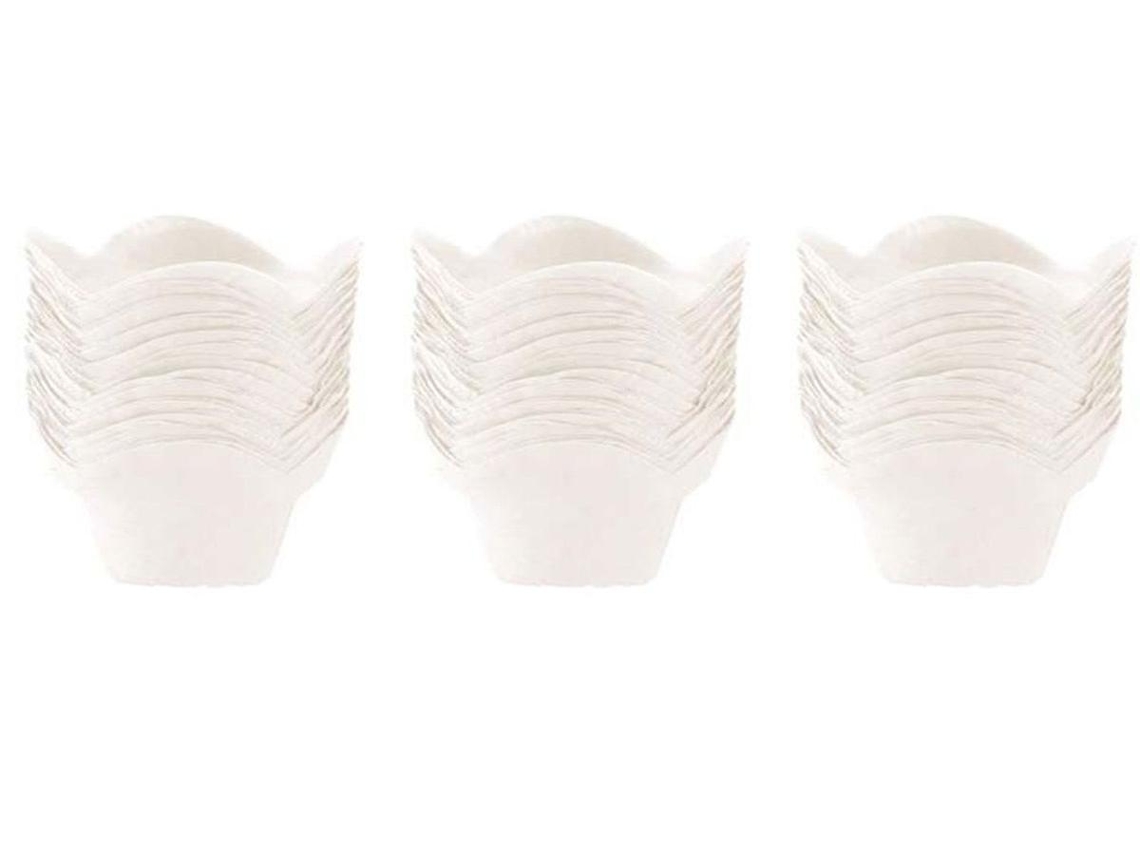 Formas para muffins Lurelia, 250 unidades, papel vegetal, branco, para muffins e cupcakes.