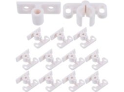 Conjunto De 12 Travas Esfera Plástico Branco Para Portas Armários E