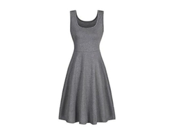VESTIDO Fasst de Verão Mulher, Sem Mangas, Cuello Quadrado, Cintura Alta, Casual, Vermelho