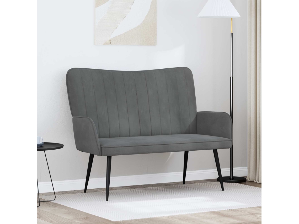 Vidaxl Sofá Para 2 Pessoas Cinzento-escuro 115 X 61 X 87 Cm Veludo