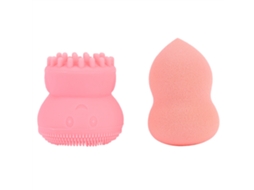 Kit Esponja Maquiagem Pincel Limpeza Facial Base Poros