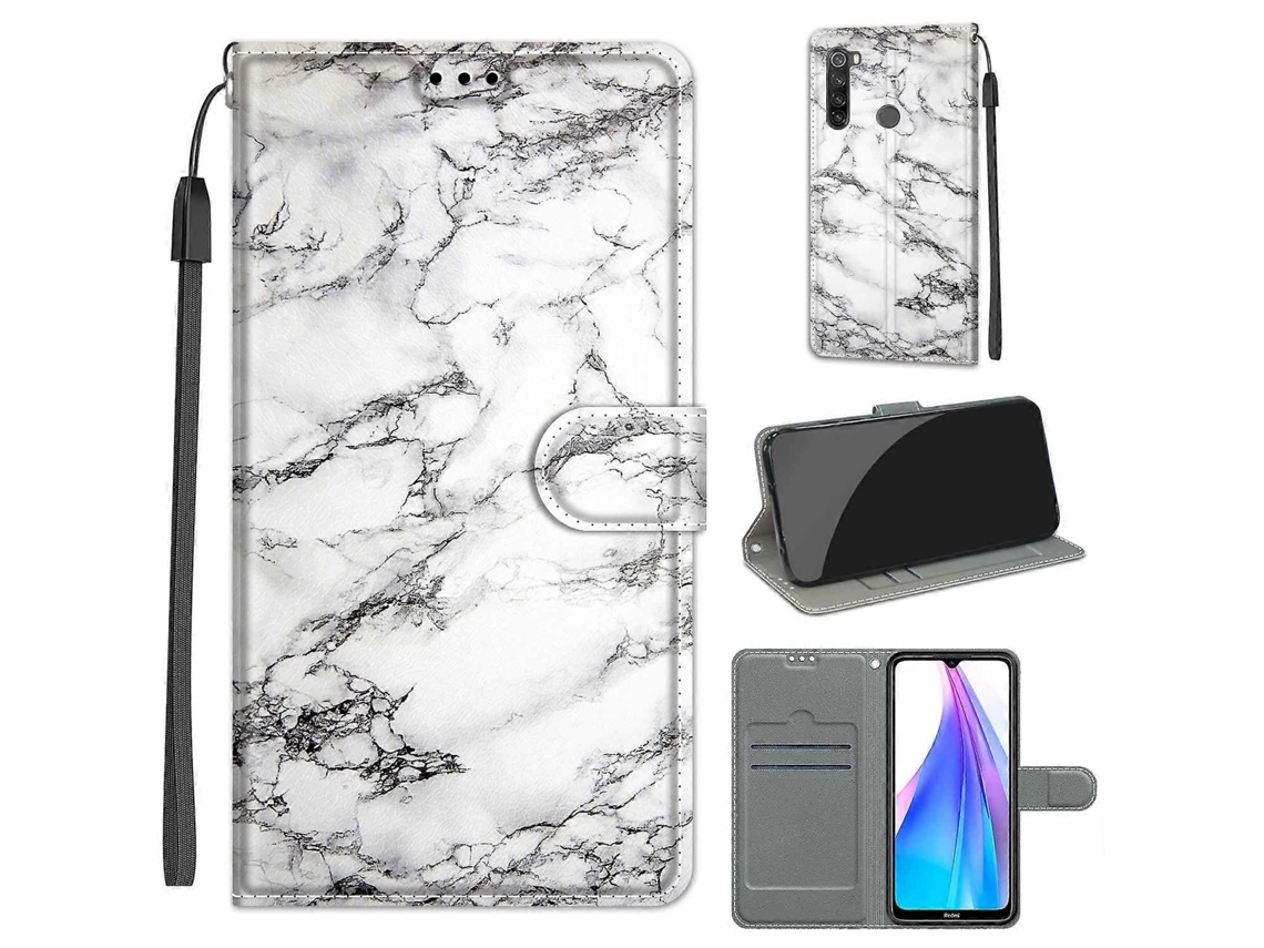 Capa De Couro Pu Com Fecho Magnético, Design Colorido E Aba Horizontal Para Xiaomi Redmi Note 8t, Com Suporte E Compartimentos Para Cartões.