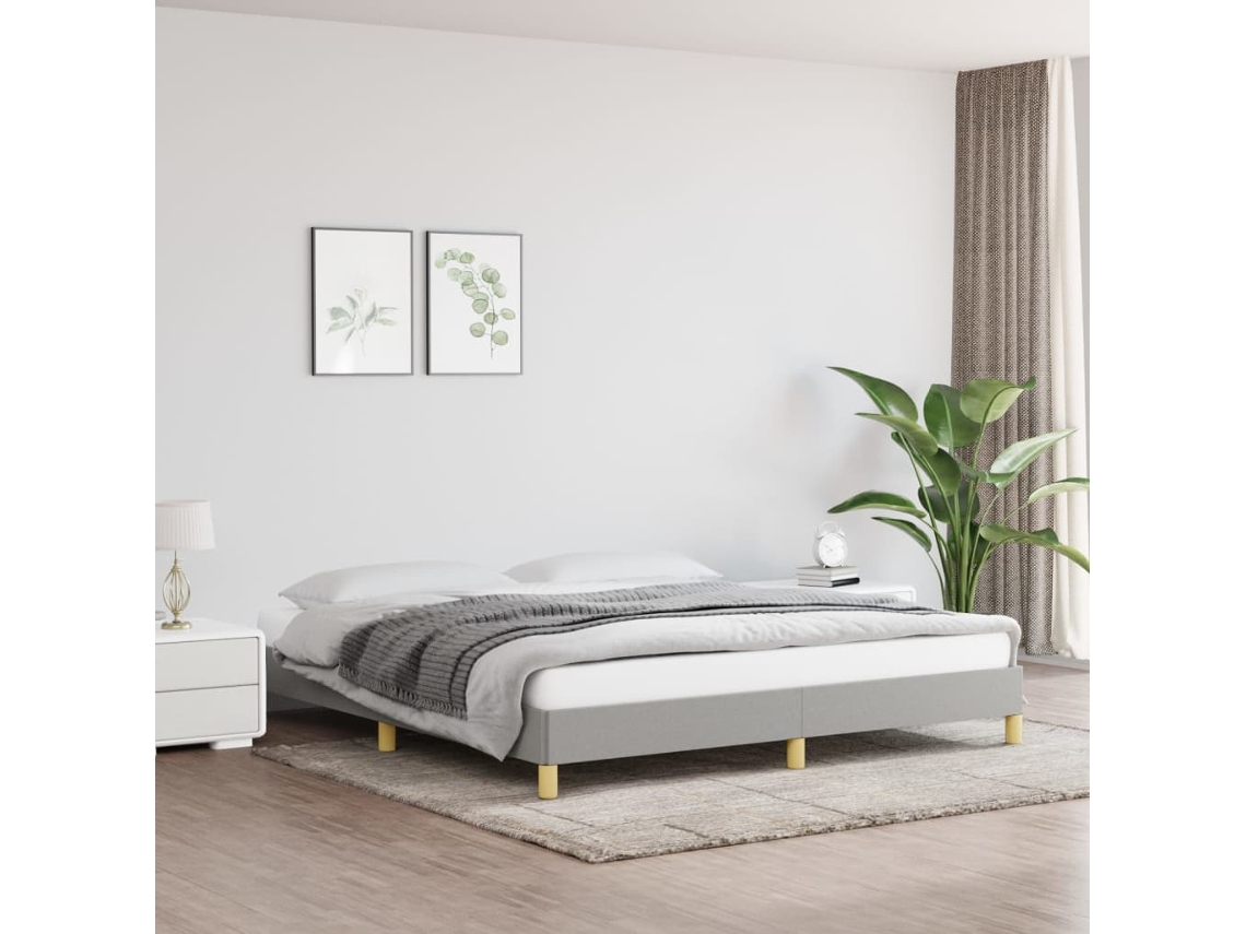 Vidaxl Estrutura de Cama Sem Colchão 180x200 Cm Tecido Cinzento claro