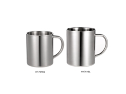 Copo de Aço Inoxidável Parede Dupla com Alça para Café Chá Cerveja Piqueniques 300/400ml