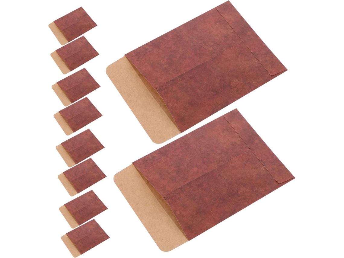 Conjunto vintage de 50 envelopes de papel pardo para cereais.