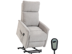 Poltrona elétrica reclinável, poltrona elétrica reclinável em chenille com almofada de molas, encosto reclinável, cinza