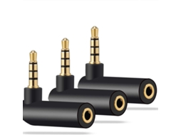 Pacote com Adaptador de Áudio 3,5 Mm e Fone Ouvido em Ângulo Reto AQUAFORGE