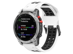 Pulseira De Relógio Garmin Fenix 7s/ 6s/ 5s, Silicone Bicolor, Preto E Branco., Acabamento Moderno