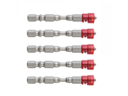 Set De 5 Brocas De Parafusadeira Cruzadas De Aço Liga S2 Com Cabo Hexagonal Magnético Para Trabalho Vermelho