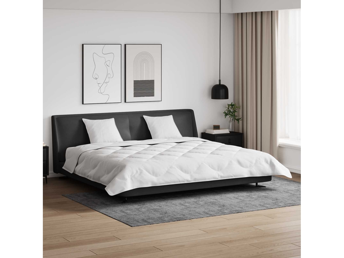 Vidaxl Edredom De Inverno Com Travesseiro 3 Unid. Branco Microfibra