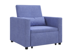 Conjunto 1 Sofá Conversível Vidaxl Azul Tecido (90 X 165 X 87 Cm)