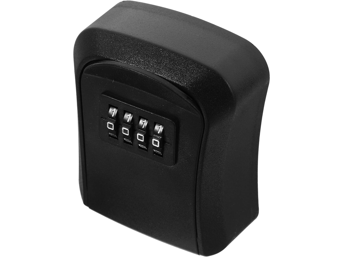 Caixa De Fechadura Parede Para Casa Com Código Combinação, Material Abs Preto, Chave De Segurança Para Uso Externo
