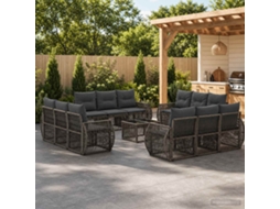 Vidaxl Conjunto De Sofá De Jardim 13 Unid. Cinza E Cinza Escuro