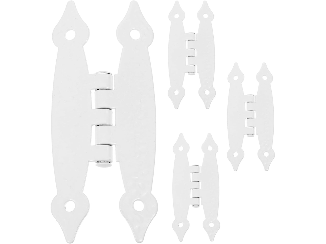 Conjunto De 4 Dobradiças Brancas Em Formato H Para Armários E Móveis, Em Ferro