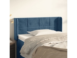 Cabecero con Alas de Terciopelo 93x16x78/88 cm Azul Oscuro
