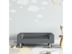 Sofá Infantil | Sofá Para Crianças 70x45x26,5 Cm Veludo Cinzento Escuro Wsd510907 Lovely Home