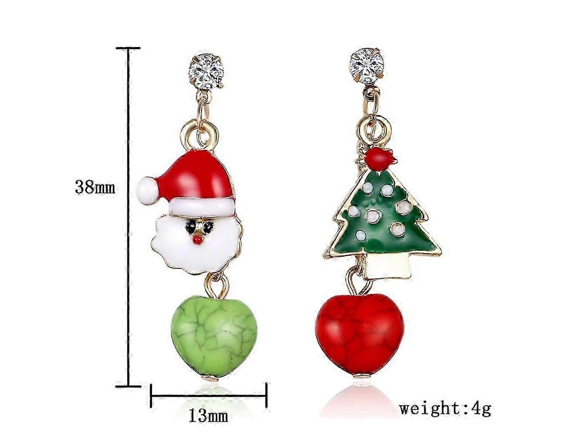 Brincos Assimétricos De Natal, Studs, Sortidos, Decoração Festiva