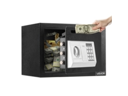 Cofre eletrônico Vevor 17L com compartimento para depósito, preto, 25 x 35 x 25 cm