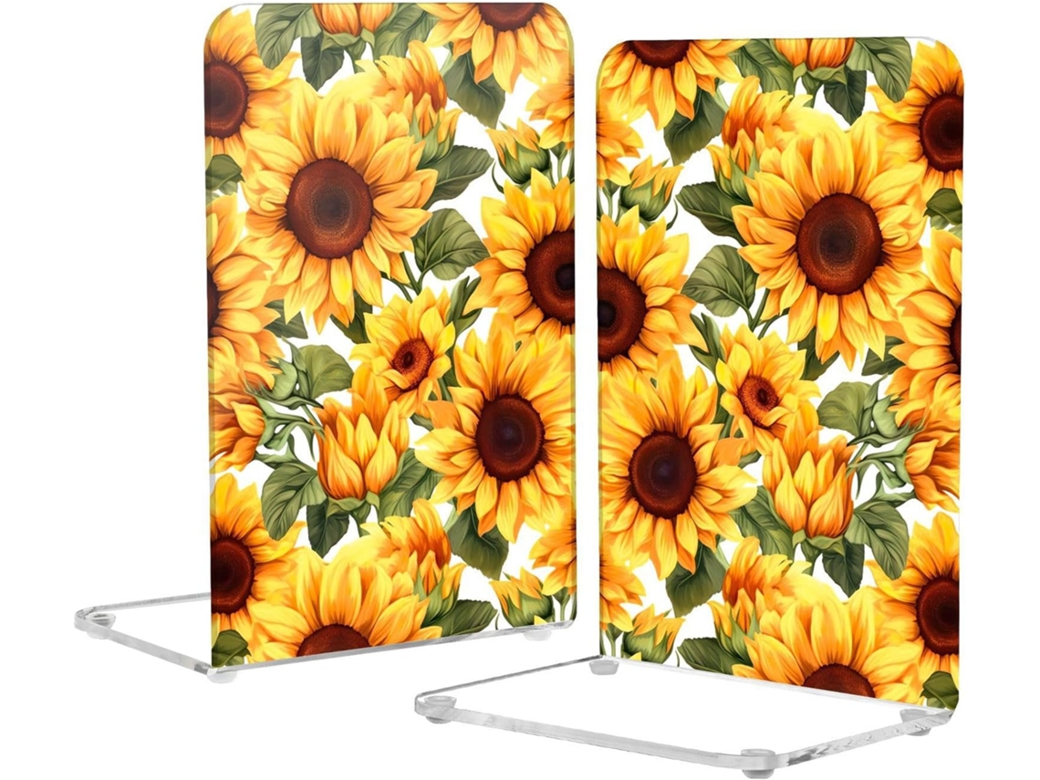 Girassóis Suporte Para Livros Em Acrílico Transparente, Resistente, Para Escritório, Computador, Revistas E Outros
