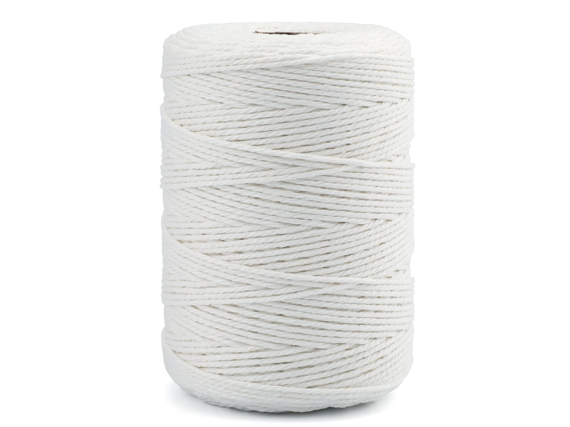 Cordel De Algodão Natural 2mm X 300m Para Artesanato,culinária,amarrar Carnes E Presentes - Fio Resistente Para Decoracao E Embalagem