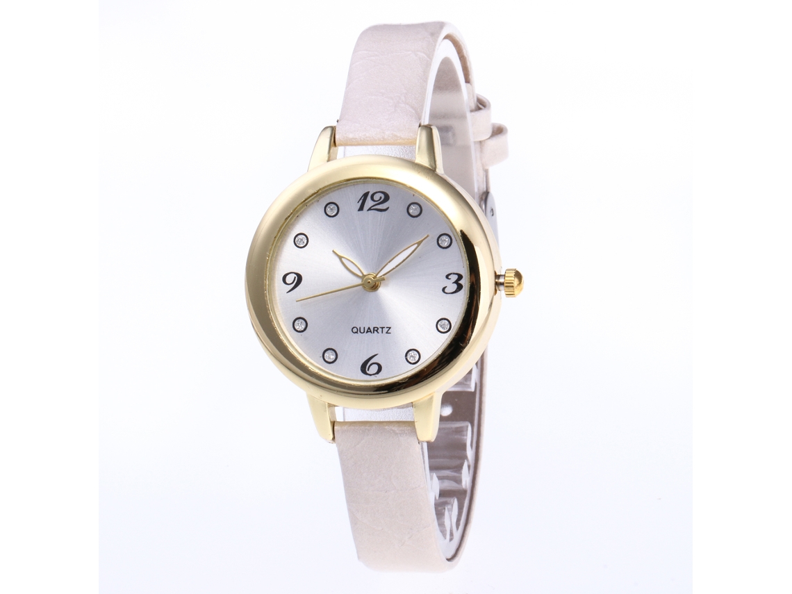 Reloj De Pulsera Para Mujer Zhoulianfa De Acero Cuarzo Delgado Con Correa De Pu (blanco)