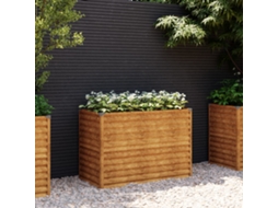 Vasos/floreiras | Canteiro Elevado De Jardim 100x50x69 Cm Aço Corten Wsd10684 Lovely Home