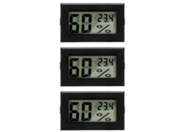 Conjunto De 3 Mini Termômetros E Higrômetros Com Display Digital Para Ambientes Internos