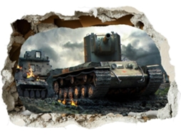 Adesivo De Parede 3d Com Tema De Tanques, Guerra, Exército E Forças Armadas Para Decoração De Quarto (z76)