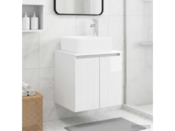 Vidaxl Vaidade Com Pia Suspensa Branco Brilhante 53 X 35 X 63 Cm