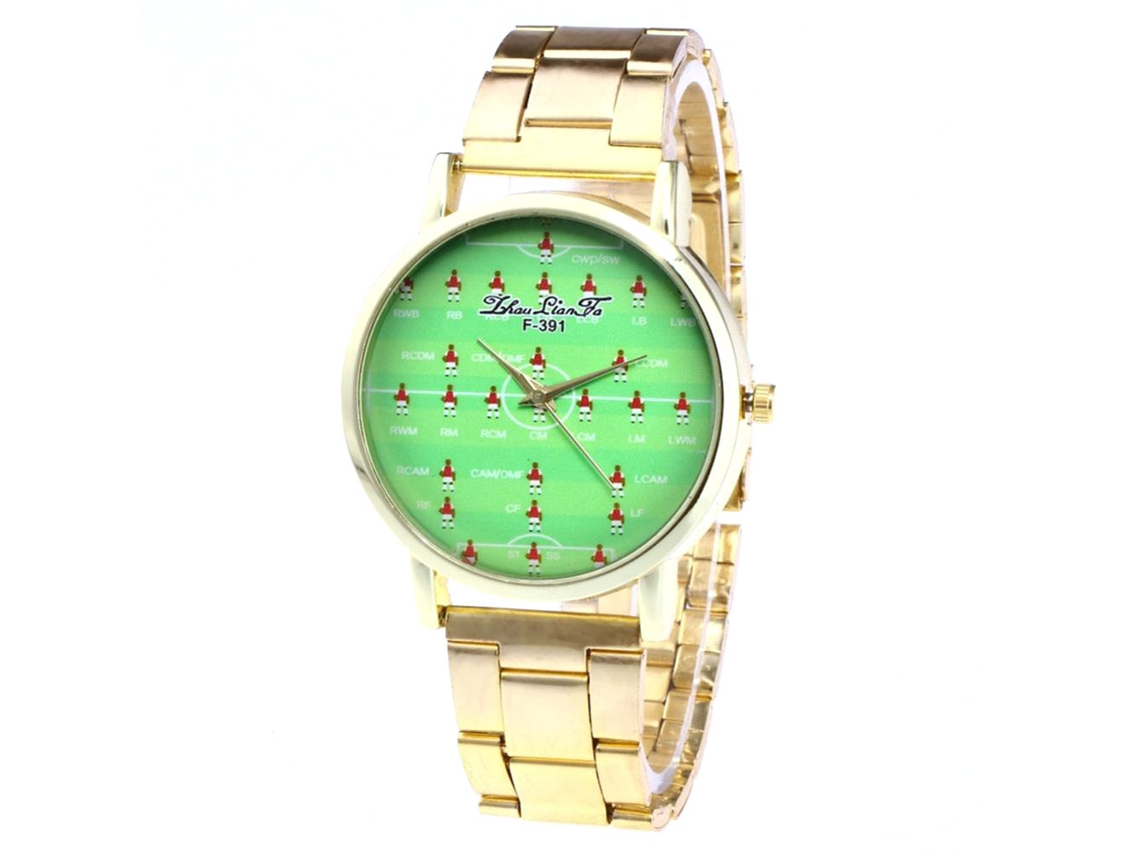 Relógio masculino de quartzo com pulseira de aço inoxidável, estilo casual e moderno.