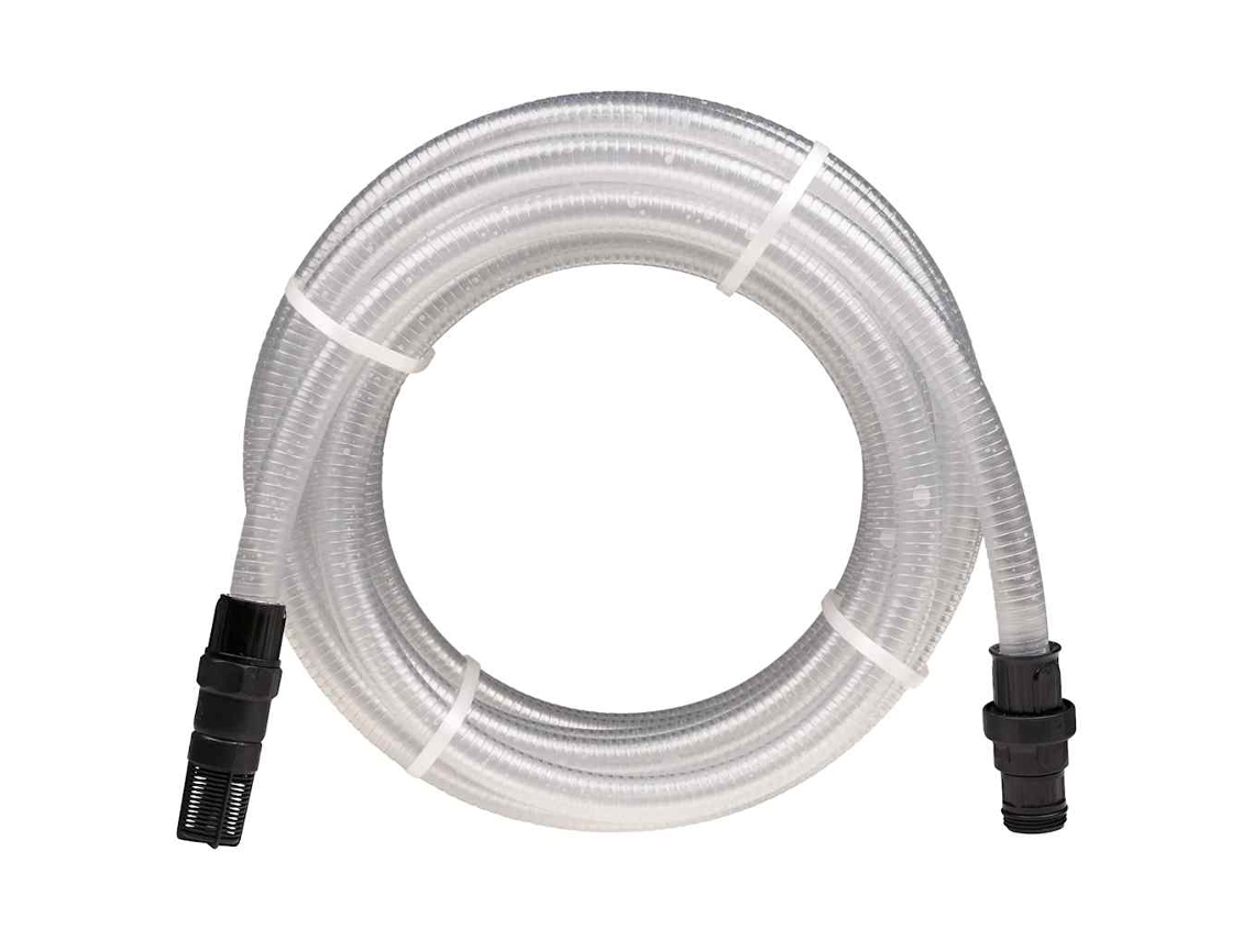 Vidaxl Mangueira De Sucção Com Conectores Pvc 1" 10 M Pvc Transparente