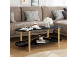 Vidaxl Mesa De Centro 110x48x40 Cm Derivados De Madeira Preto