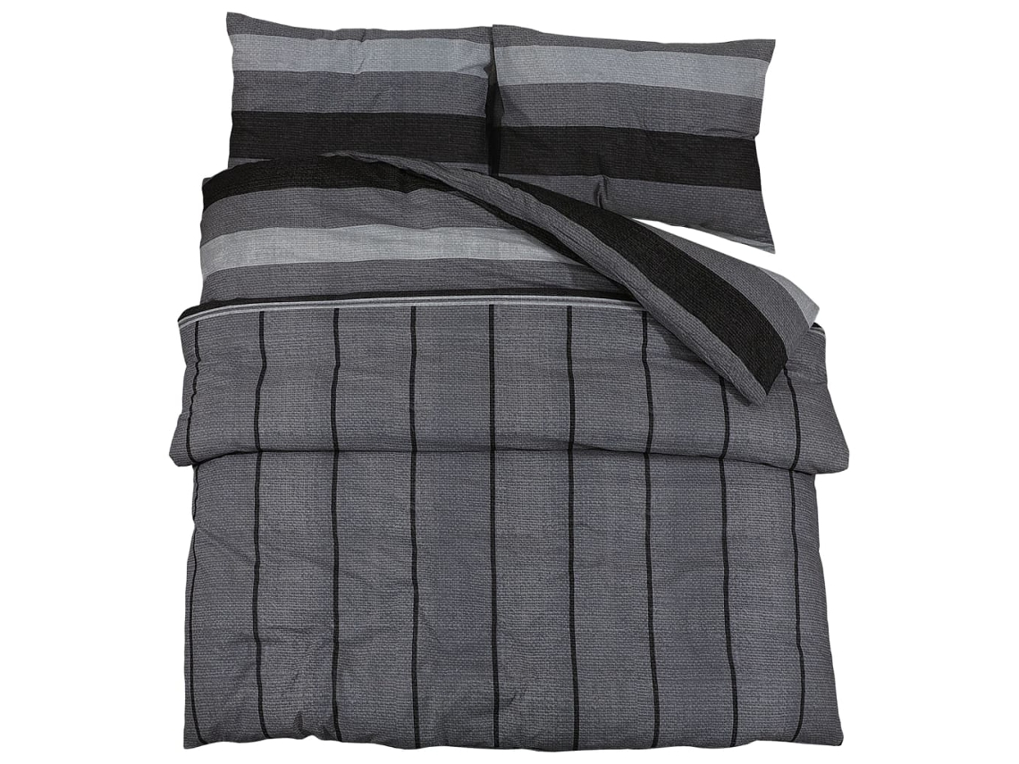 Duvet Cover Set, Duvet Cover Sets Vidaxl Cinzeto Algodão (260 X 240 Cm + 65 X 65 Cm)