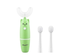 Escova de Dentes Elétrica Infantil Ckeyin com Rotação 360 ​​graus em Formato U, Feita Silicone, Estampa Desenho Animado, para Cri GOKOCO